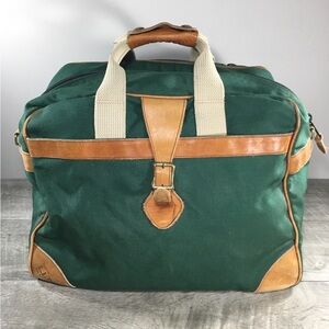 L.L. Bean Canvas & Leather Duffel Duffle Gym Travel Weekender Bag Pack Vintage